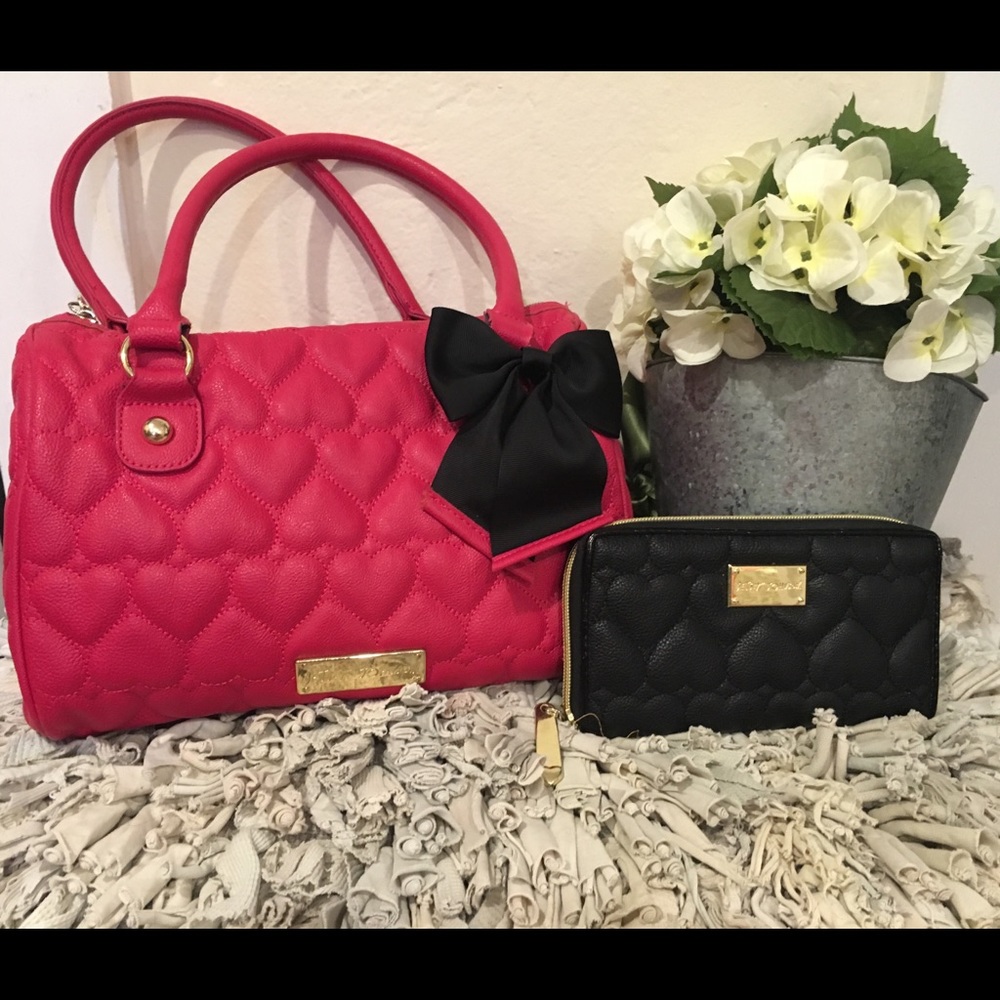 Betsey Johnson Pink quilted purse.